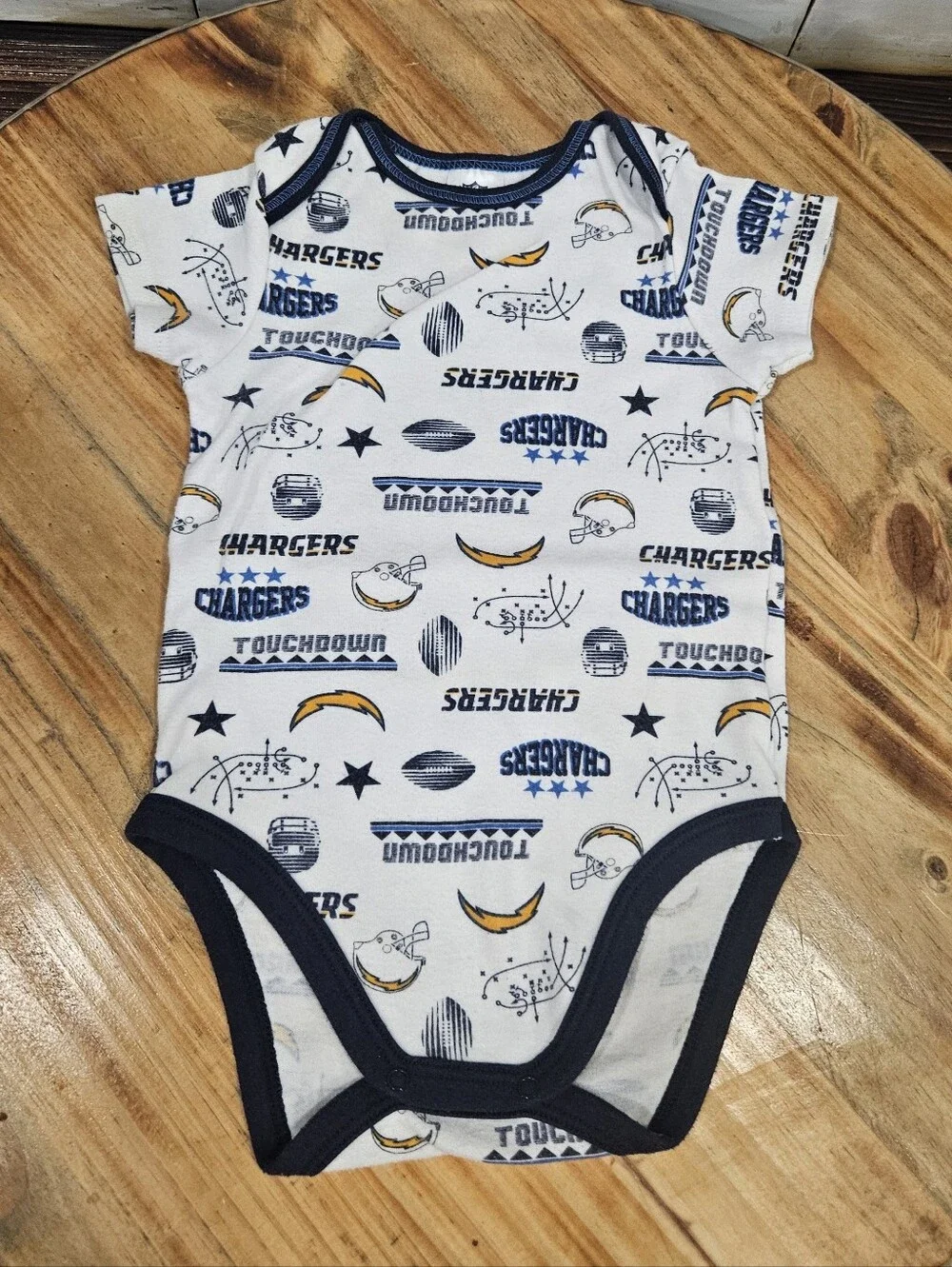 18 Month Infant Toddler NFL San Diego Chargers Football Onesie Bundle